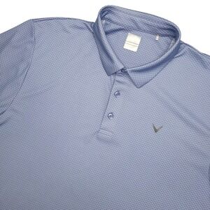 Callaway Polo‎ Shirt Mens 2XL Blue Opti-Dri Geometric Golf Performance Stretch